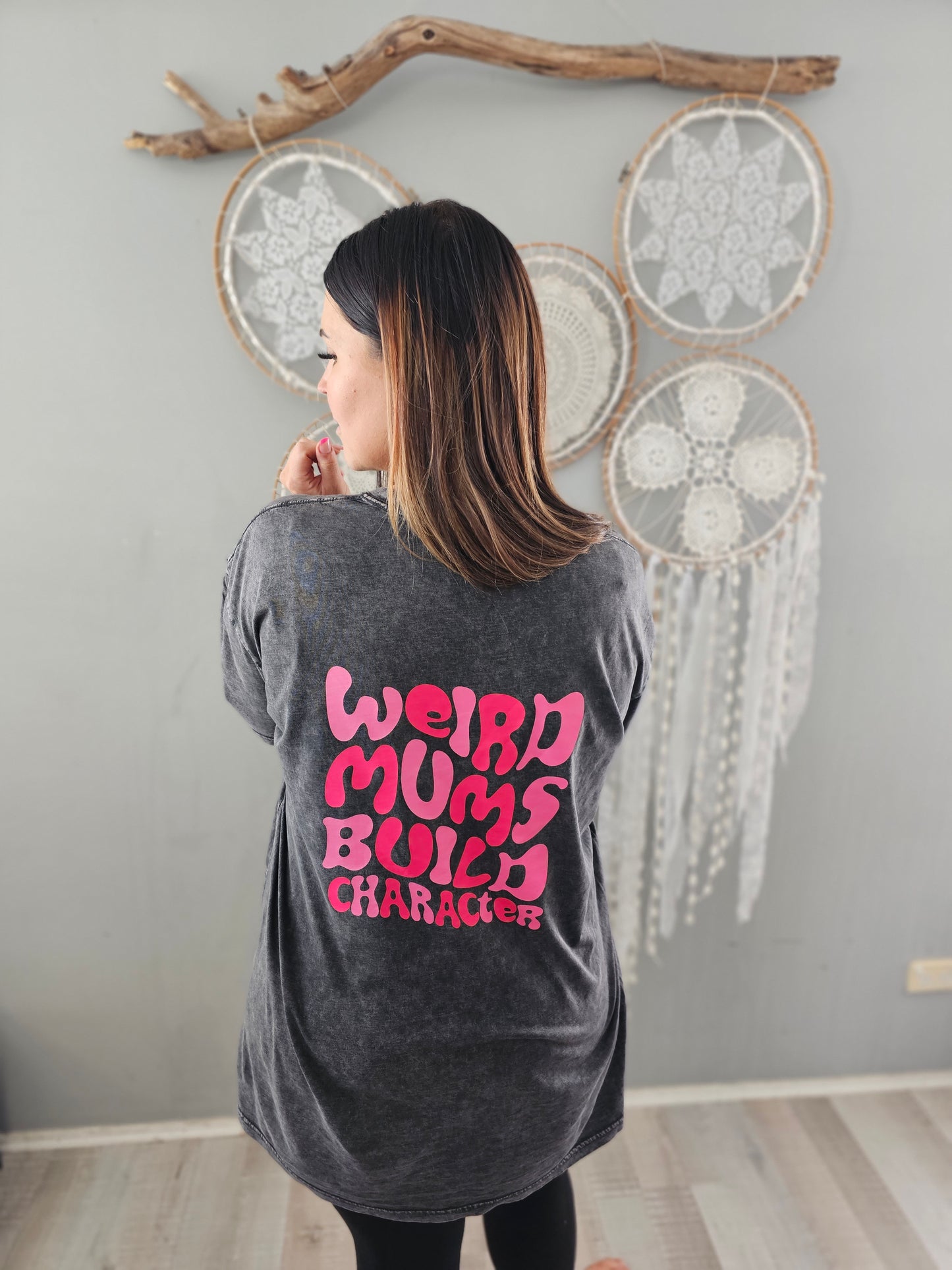 Weird Mums Build Character Acid Wash T-Shirt