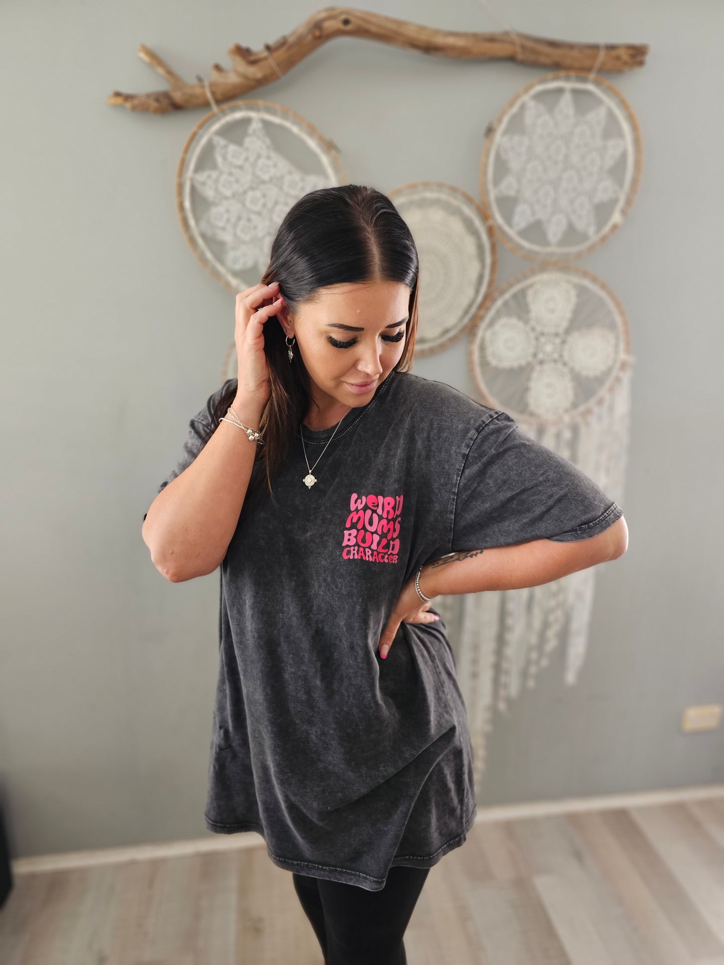Weird Mums Build Character Acid Wash T-Shirt