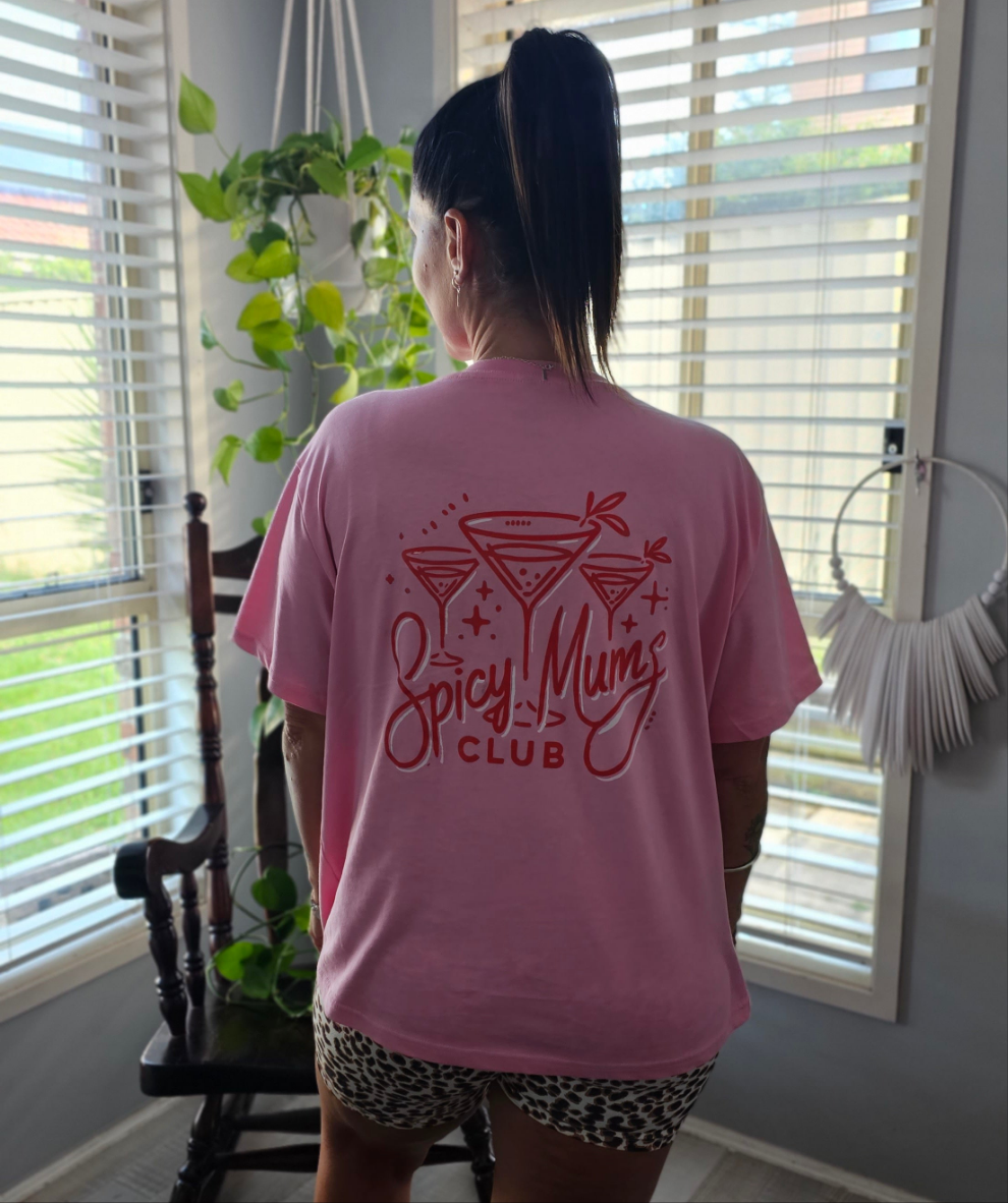 Spicy Mums Club Pink T-Shirt
