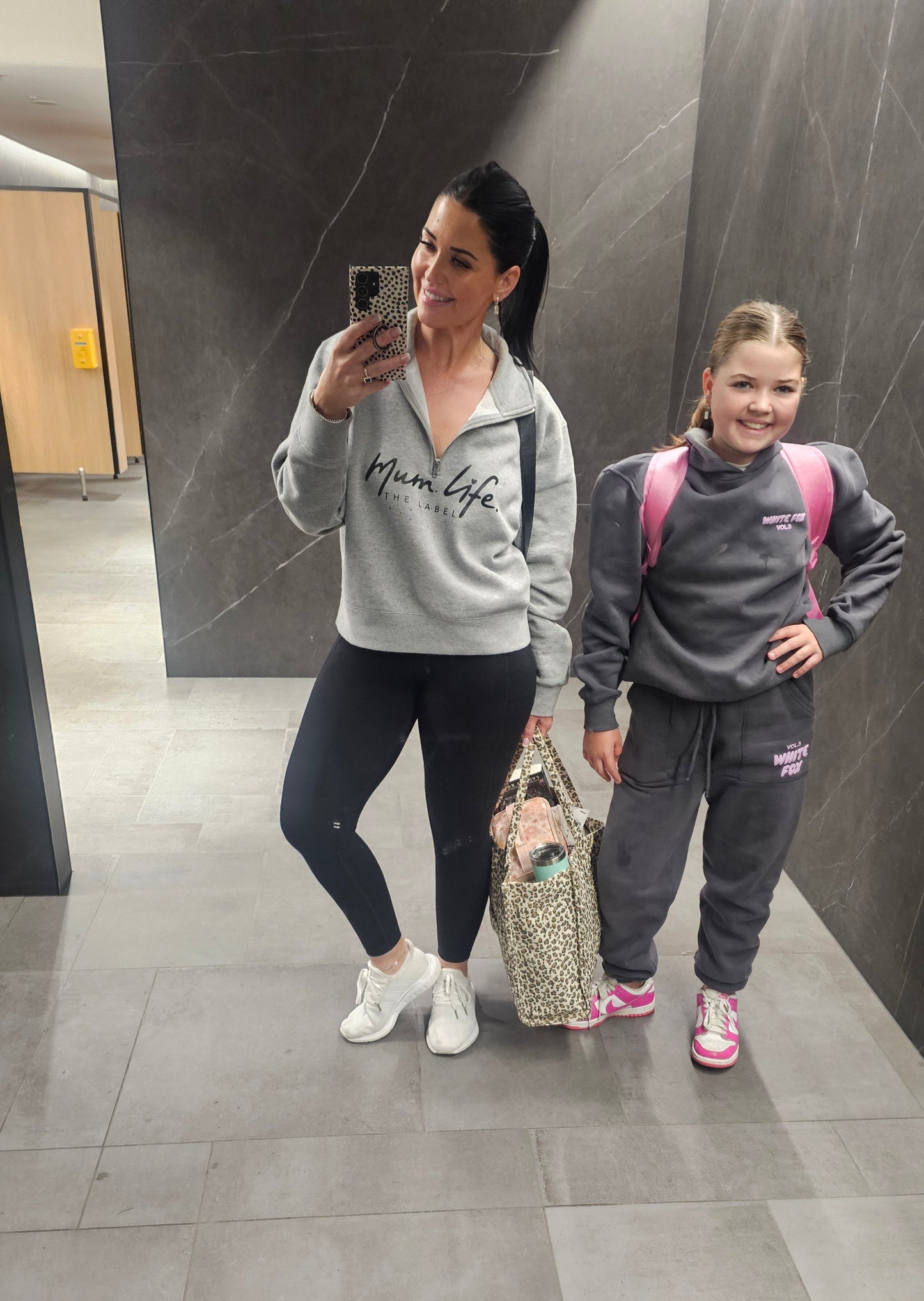 Mum Life Sweater- Grey Zip