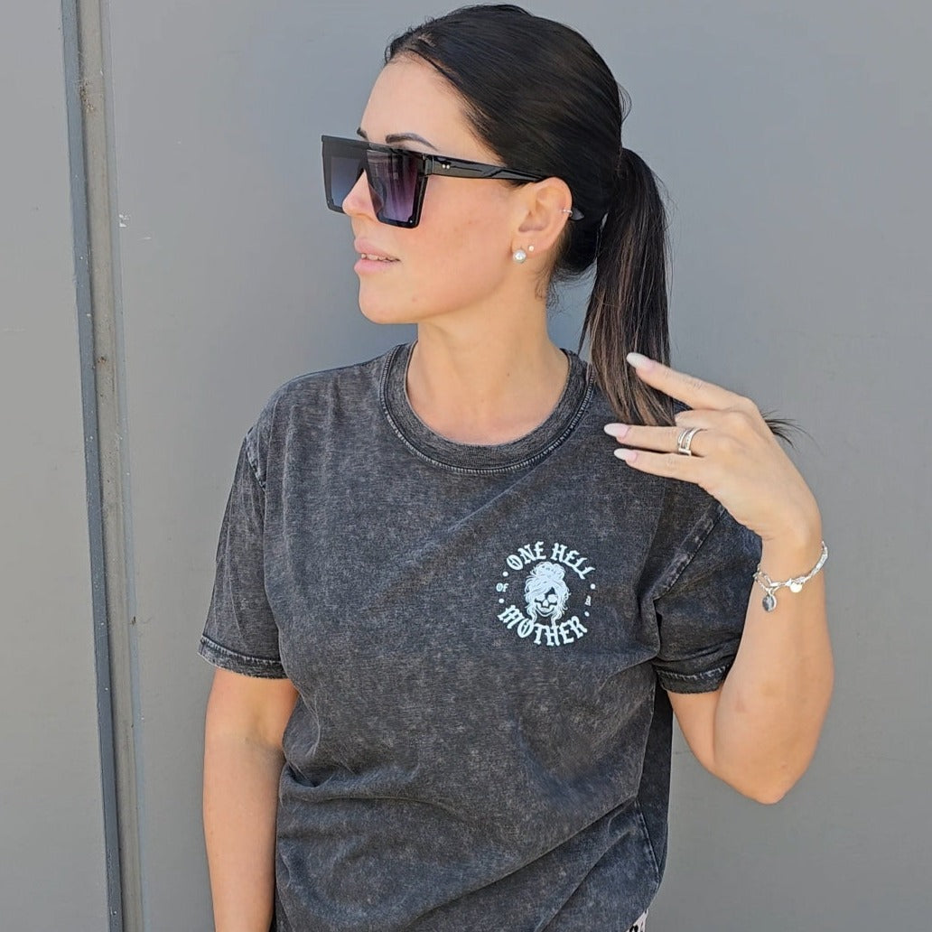 One Hell Of A Mother Acid Wash T-Shirt
