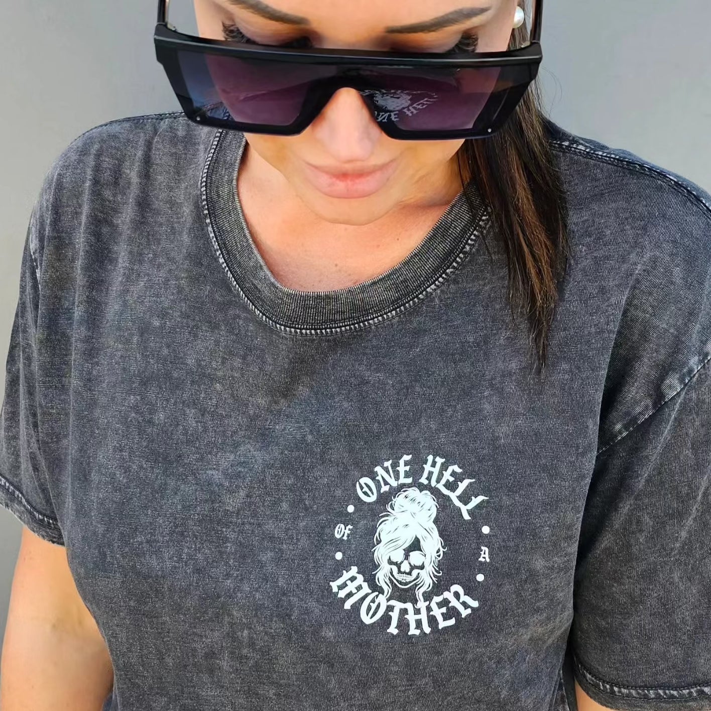 One Hell Of A Mother Acid Wash T-Shirt