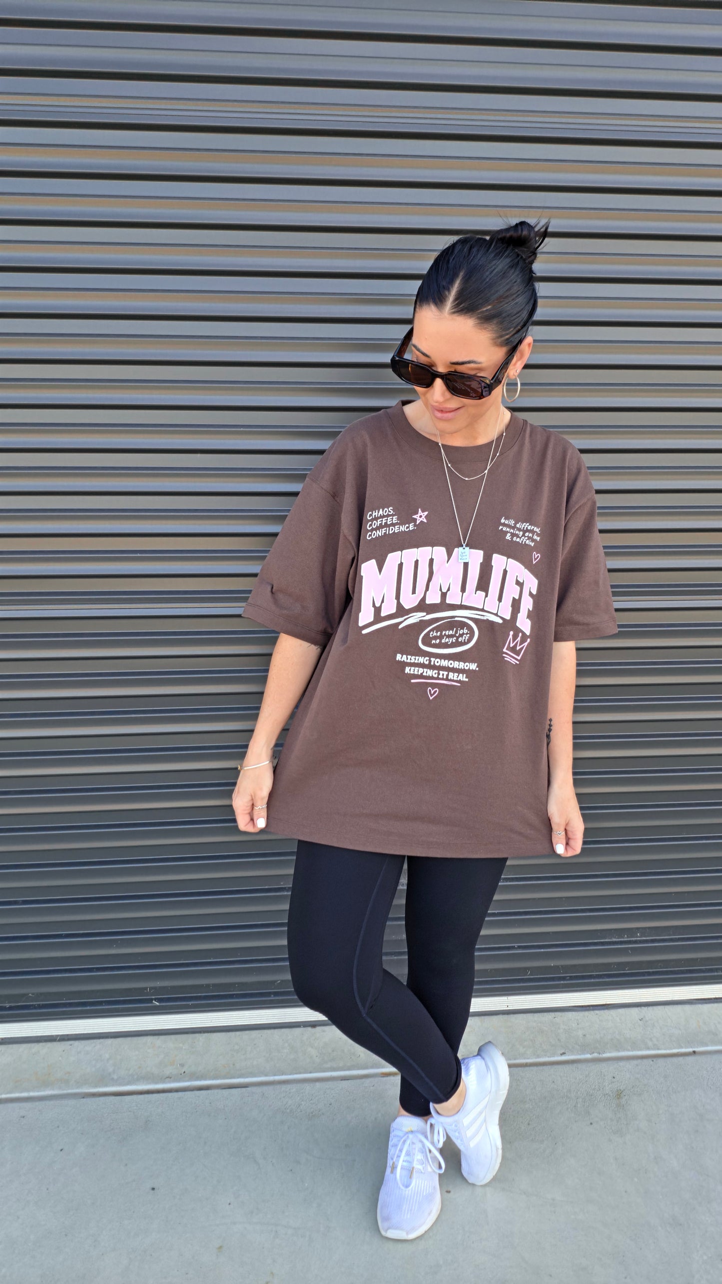 MUMLIFE Chaos, Coffee & Confidence Oversized Tee