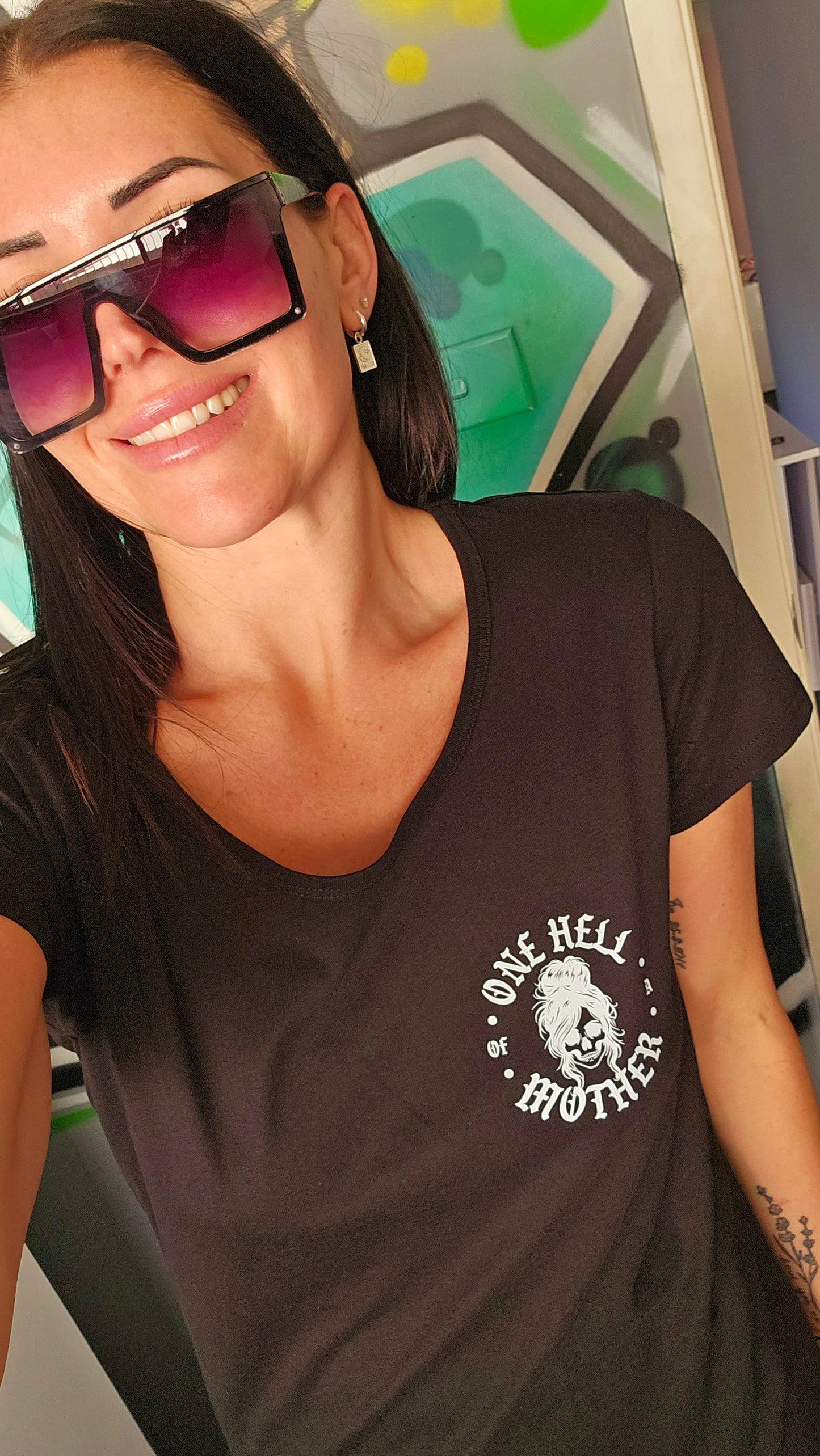 One Hell Of A Mother Black T-Shirt