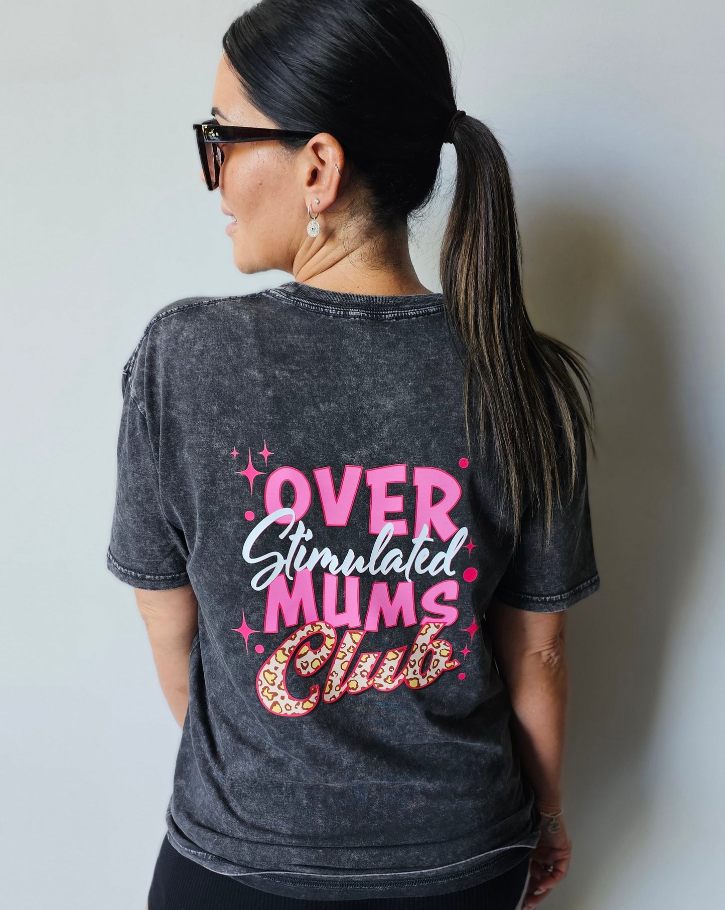 Over Stimulated Mums Club Acid Wash T-Shirt