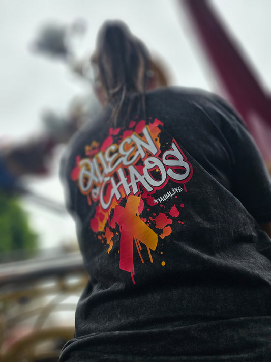 Queen Of Chaos Acid Wash T-Shirt
