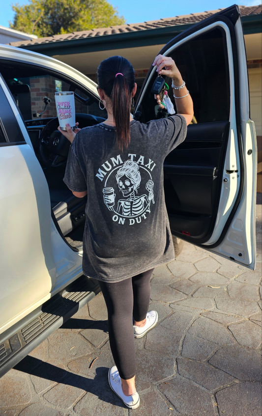 Mum Taxi  Acid Wash T-Shirt