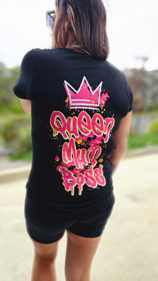 Queen Mum Boss Black T-Shirt