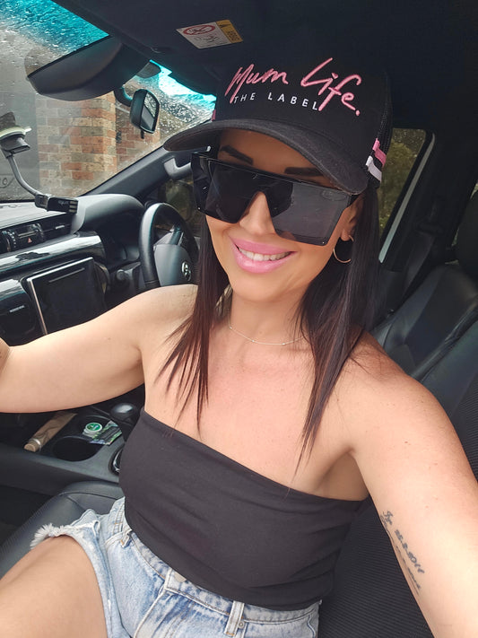 New Mum Life High Trucker Cap - Pink