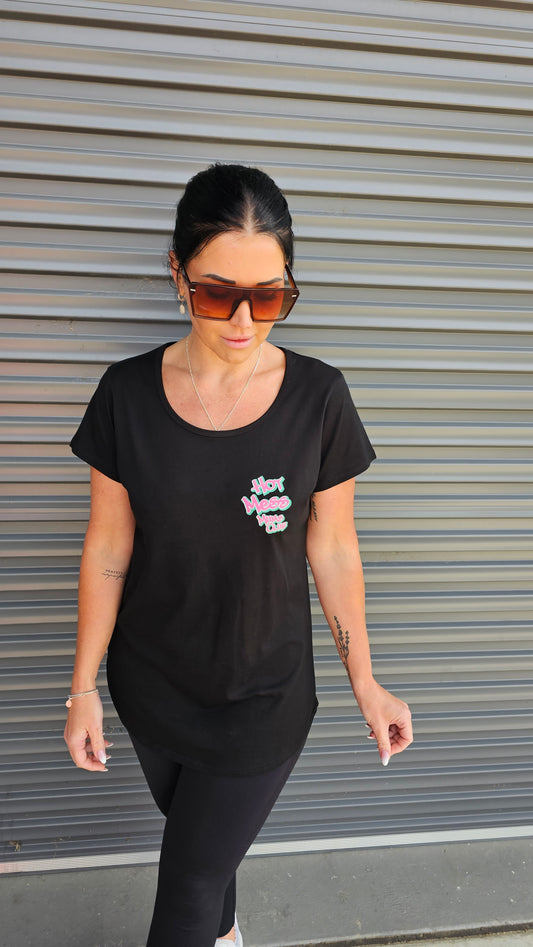 Hot Mess Mums Club Black Tee