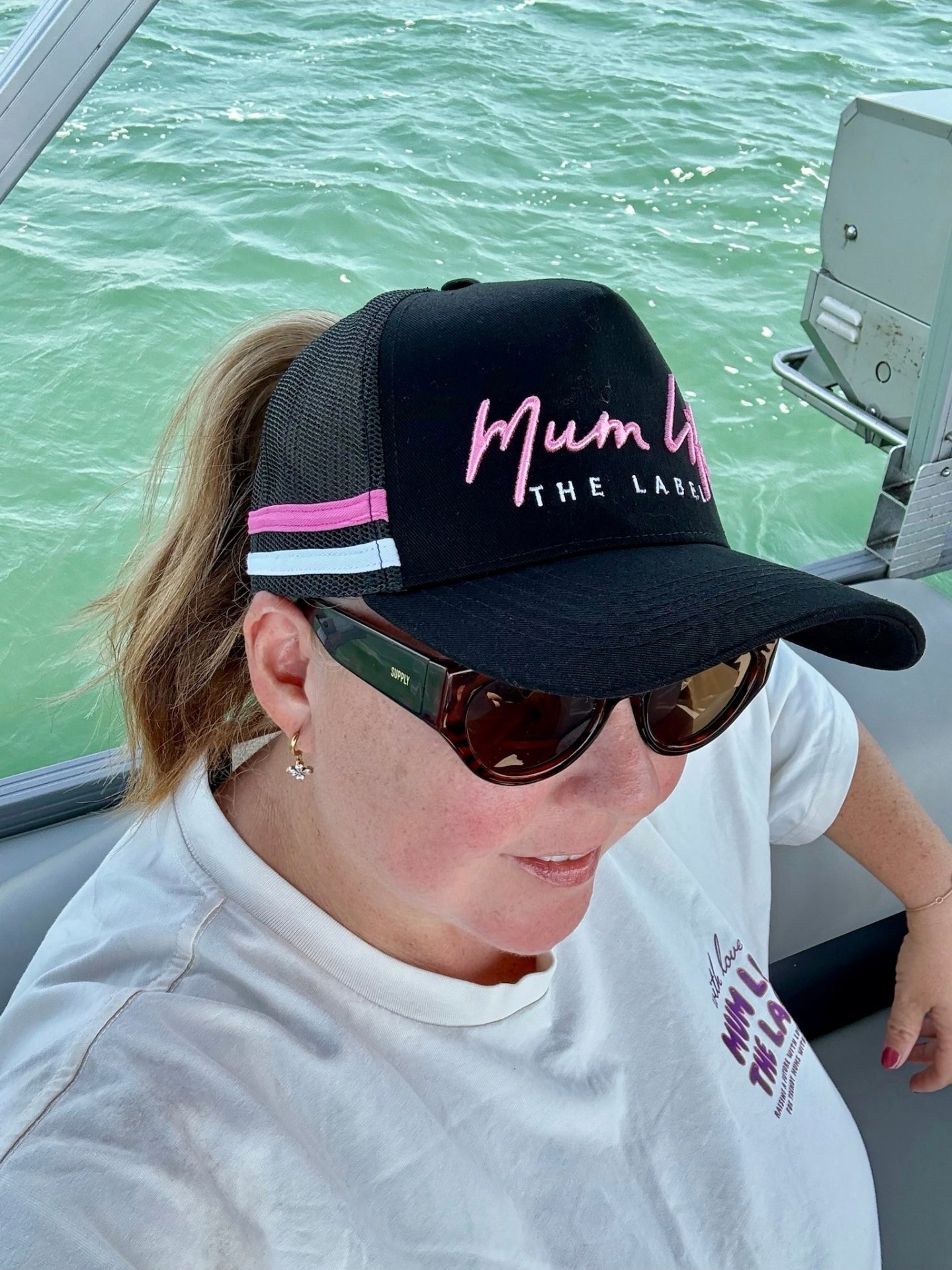 New Mum Life High Trucker Cap - Pink